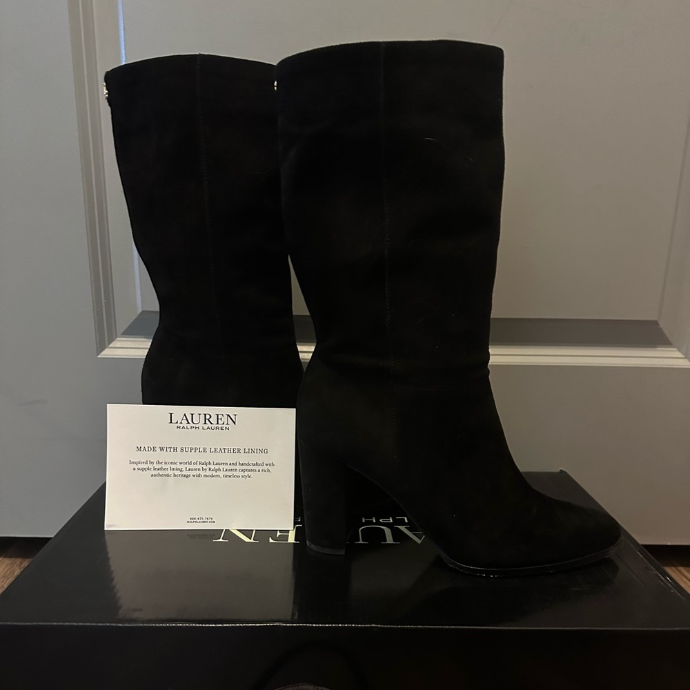 Ralph Lauren Artizan Suede Boot (black)